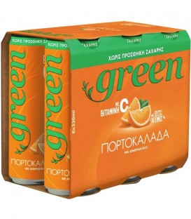 GREEN ΠΟΡΤΟΚΑΛΑΔΑ ΚΟΥΤΙ 0% ΖΑΧΑΡΗ 330ml 4X6pack