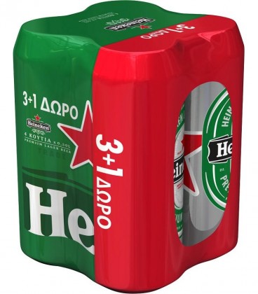 HEINEKEN ΜΠΥΡΑ ΚΟΥΤΙ 500ml 3+1 6X4pack