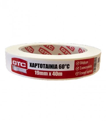 GTC ΧΑΡΤΟΤΑΙΝΙΑ ΛΕΥΚΗ 19MM*40M