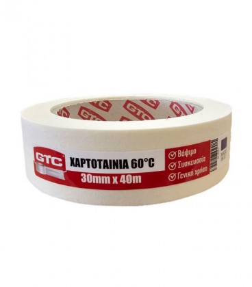 GTC ΧΑΡΤΟΤΑΙΝΙΑ ΛΕΥΚΗ 30MM*40M