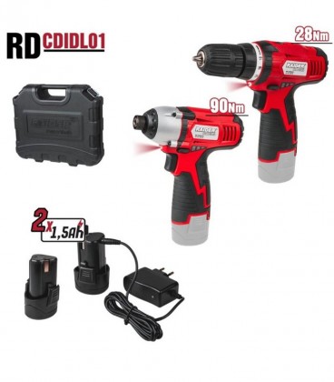 RAIDER ΣΕΤ ΔΡΑΠΑΝΟΚΑΤΣΑΒΙΔΟ & ΠΑΛΜΙΚΟ ΚΑΤΣΑΒΙΔΙ 12V 21.5AH RD-CDIDL01 030158