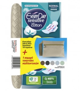 EVERY DAY ΣΕΡΒΙΕΤΕΣ SENSITIVE NORMAL 18T+ΤΣΑΝΤΑΚΙ ΔΩΡΟ X 24