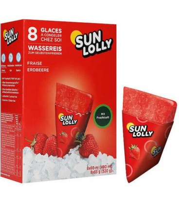 SUN LOLLY ΠΑΓΩΤΟ ΓΡΑΝΙΤΑ STRAWBERRY 8Χ65gr X12/KIB