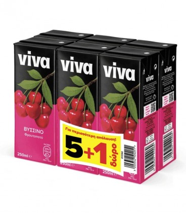 VIVA FRESH ΒΥΣΣΙΝΟ ΦΡΟΥΤΟΠΟΤΟ 250ml (5+1 ΔΩΡΟ) 4Χ6pack
