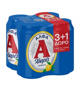 ΑΛΦΑ ΜΠΥΡΑ ΚΟΥΤΙ ΧΩΡΙΣ ΑΛΚΟΟΛ ΛΕΜΟΝΙ 330ml 6Χ4pack 3+1 ΔΩΡΟ