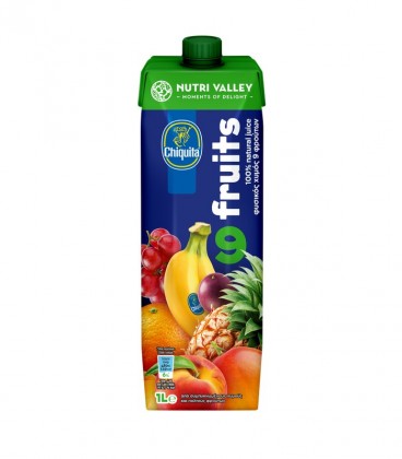 NUTRI VALLEY CHIQUITA ΦΥΣΙΚΟΣ ΧΥΜΟΣ 9 ΦΡΟΥΤΑ 12Χ1lt