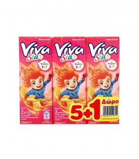 VIVA STAR ΜΗΛΟ-ΦΡΑΟΥΛΑ-ΣΤΑΦΥΛΙ ΦΡΟΥΤΟΠΟΤΟ 250ml (5+1 ΔΩΡΟ) 4Χ6pack