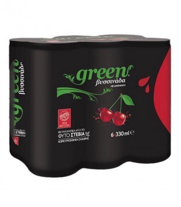 GREEN ΒΥΣΣΙΝΑΔΑ ΚΟΥΤΙ 0% ΖΑΧΑΡΗ 330ml 4X6pack